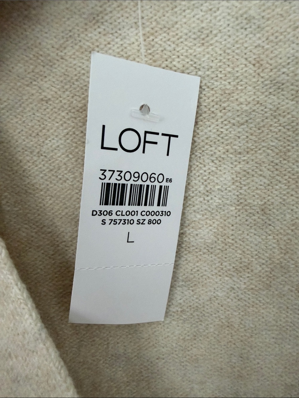 LOFT Oatmeal Button-Front V-Neck Cardigan Sweater - Picture 10 of 10